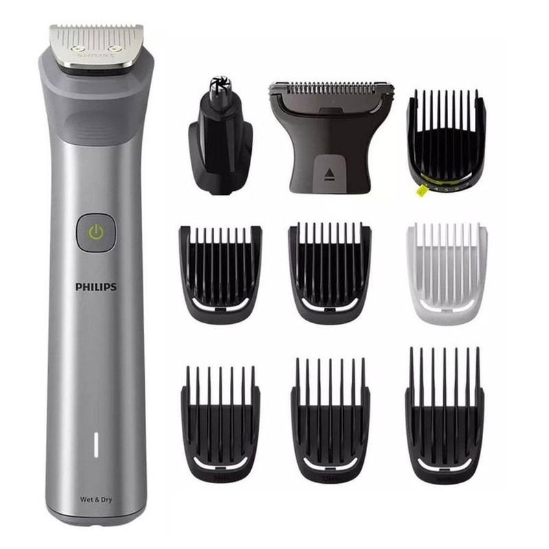 ماشین اصلاح موی سر و صورت فیلیپس مدل MG5930 با تیغه استیل خودتیزشونده، ضد آب، باتری قابل شارژ با 120 دقیقه زمان استفاده، تکنولوژی تنظیم سرعت هوشمند، سری اصلاح بدن و موزن گوش و بینی