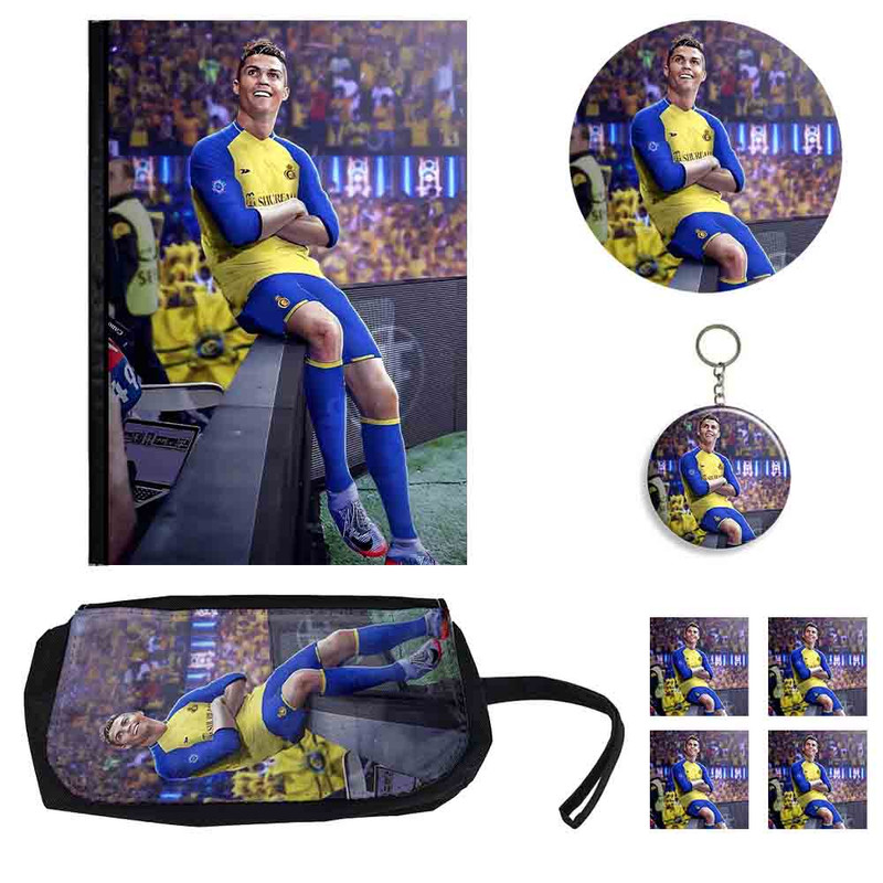 بسته لوازم تحریر مدل طرح کریستیانو رونالدو در النصر مدل Cristiano Ronaldo کد 04 بسته 8 عددی