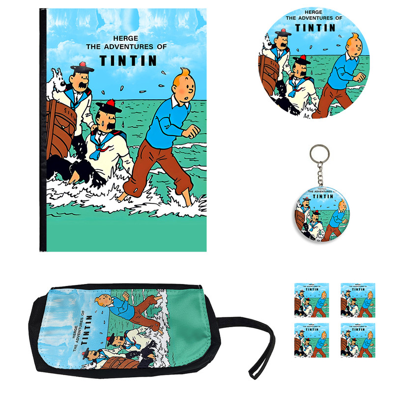 ست لوازم التحریر طرح تن‌تن مدل Tintin کد 01 بسته 8 عددی
