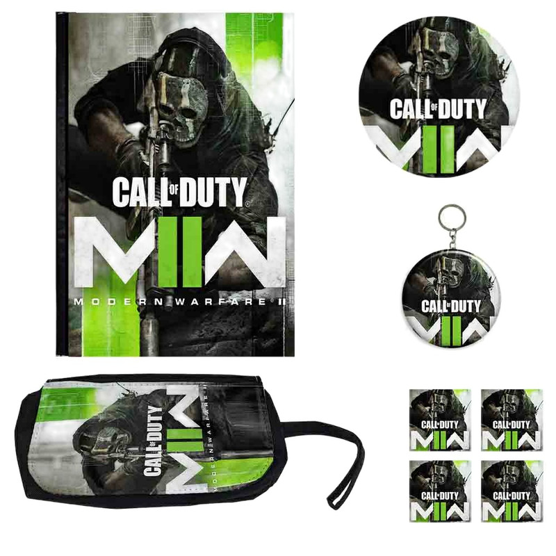 بسته لوازم تحریر مدل کال اف دیوتی طرح call of duty کد 6 بسته 8 عددی