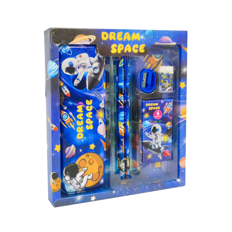 بسته لوازم تحریر مدل Dream space طرح فضانورد مجموعه 7 عددی