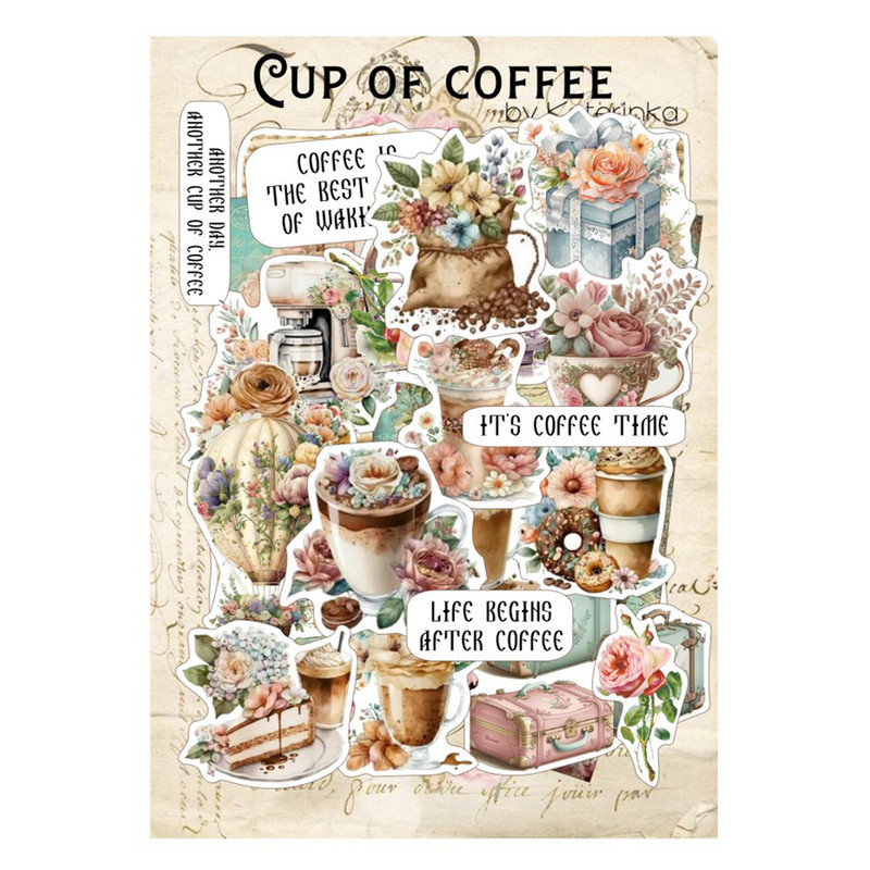 کارت پستال مدل Cup of coffee بولت ژورنال و اسکرپ بوک