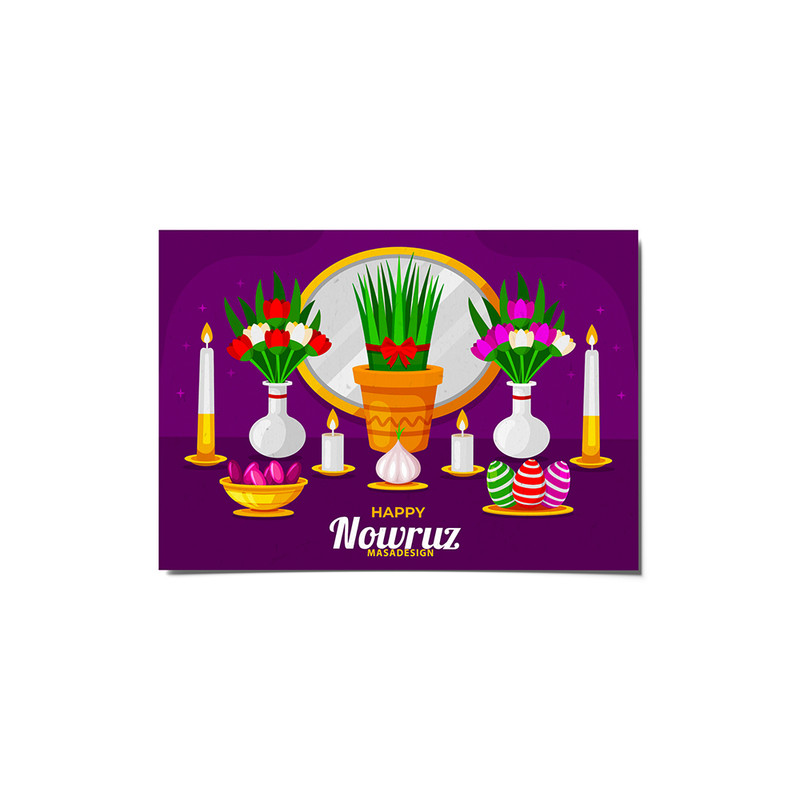 کارت پستال ماسا دیزاین طرح سال نو مبارک نوروز مدل POSTV020