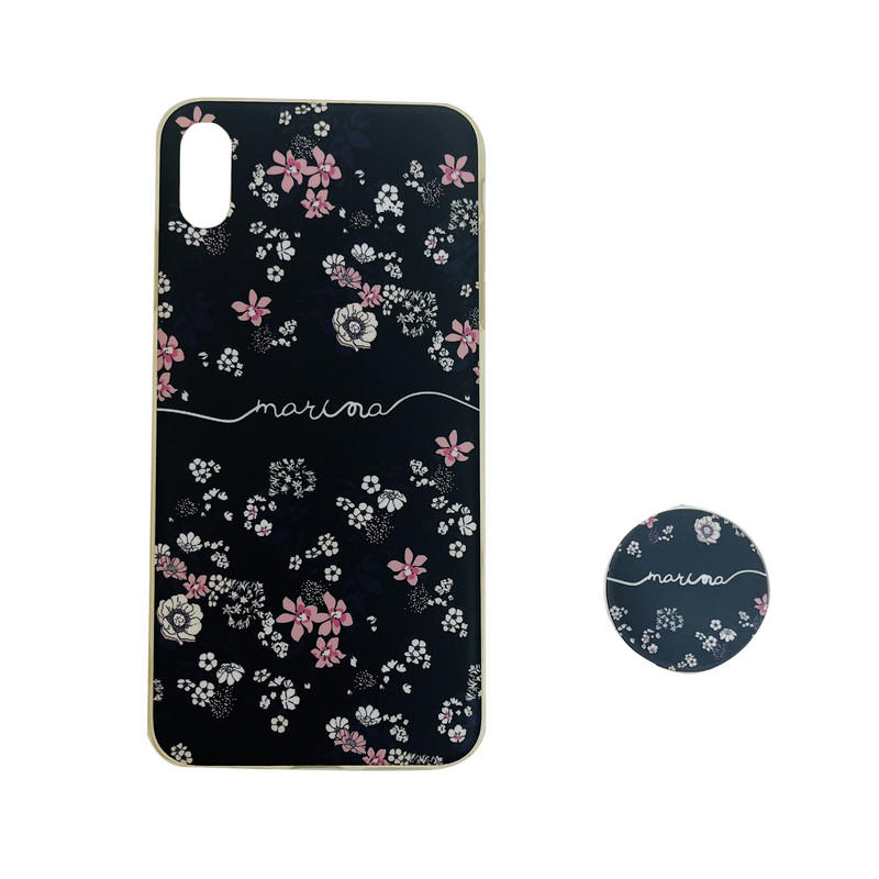 کاور مدل Flower03 مناسب برای گوشی موبایل اپل Iphone XS Max به همراه پاپ سوکت