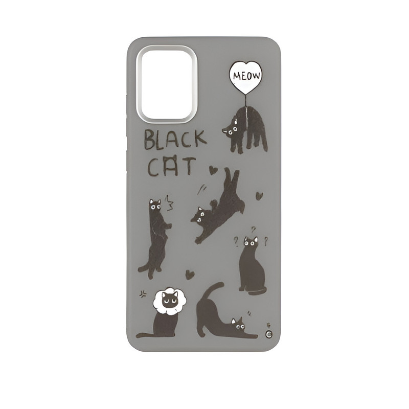 کاور طرح black cat مناسب برای گوشی موبایل سامسونگ Galaxy A12/Galaxy M12