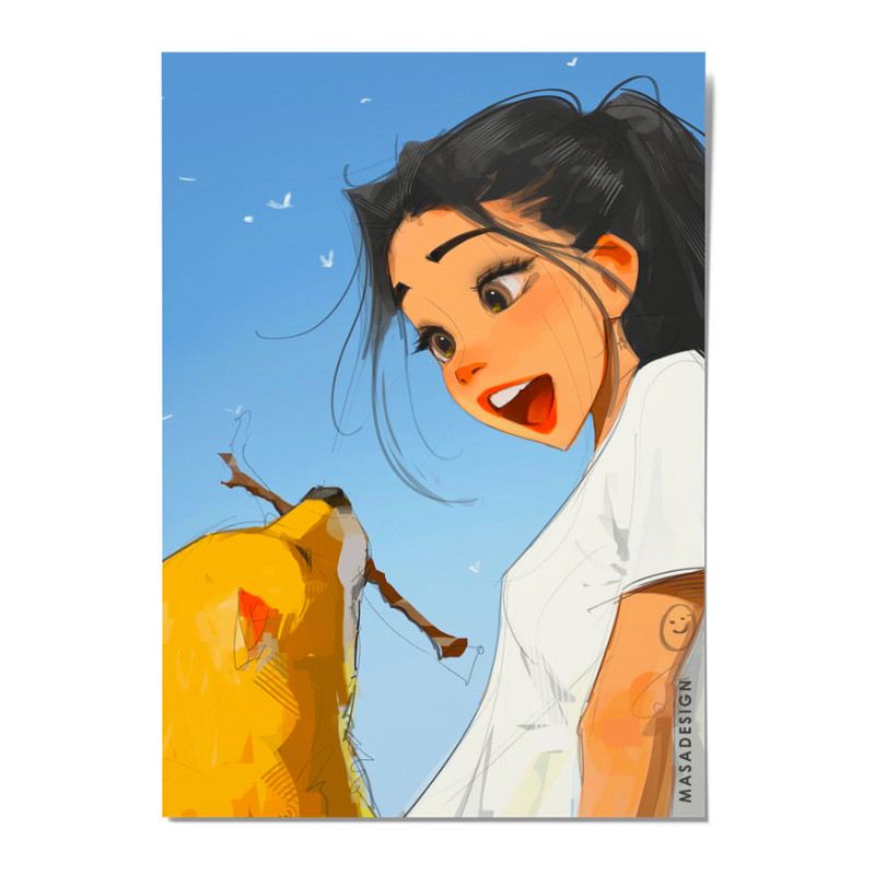 کارت پستال ماسا دیزاین مدل POSTV007 GIRL