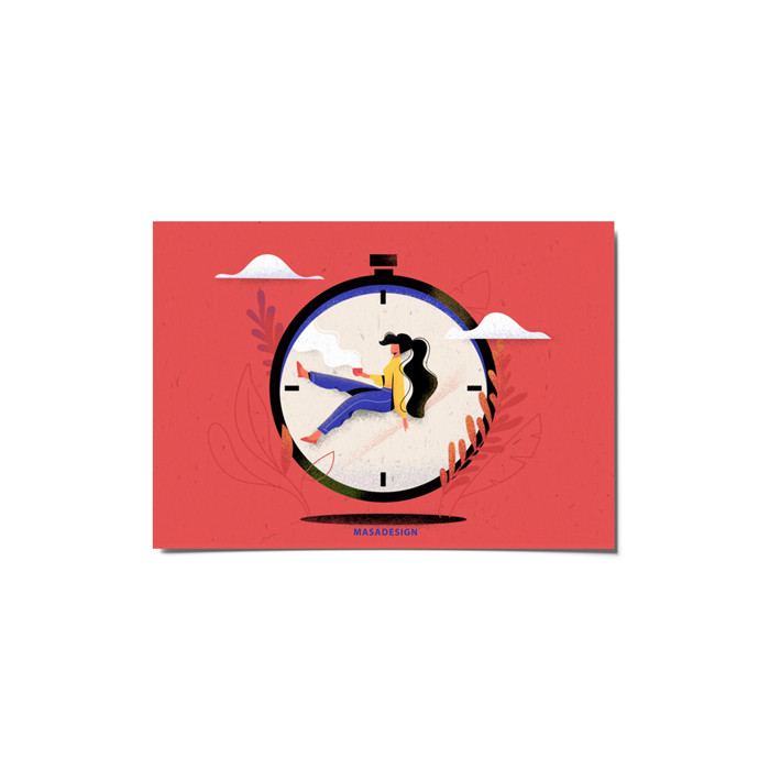 کارت پستال ماسا دیزاین طرح دختر کد postv90