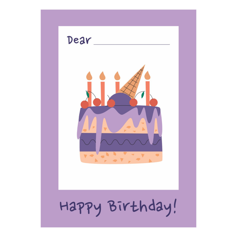 کارت پستال مدل کیک تولد کد 12