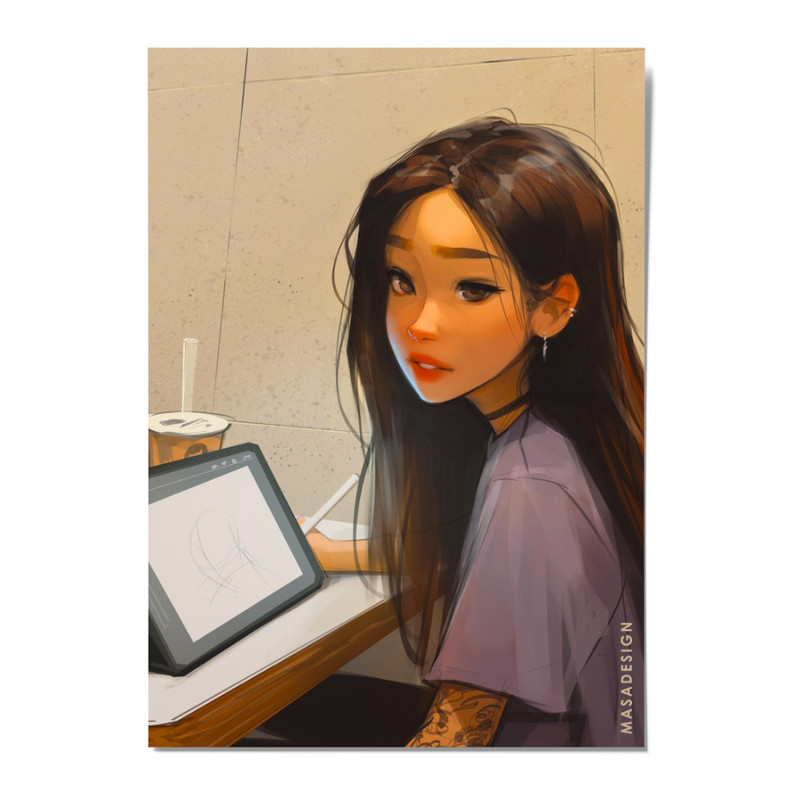 کارت پستال ماسا دیزاین مدل POSTV0010 GIRL