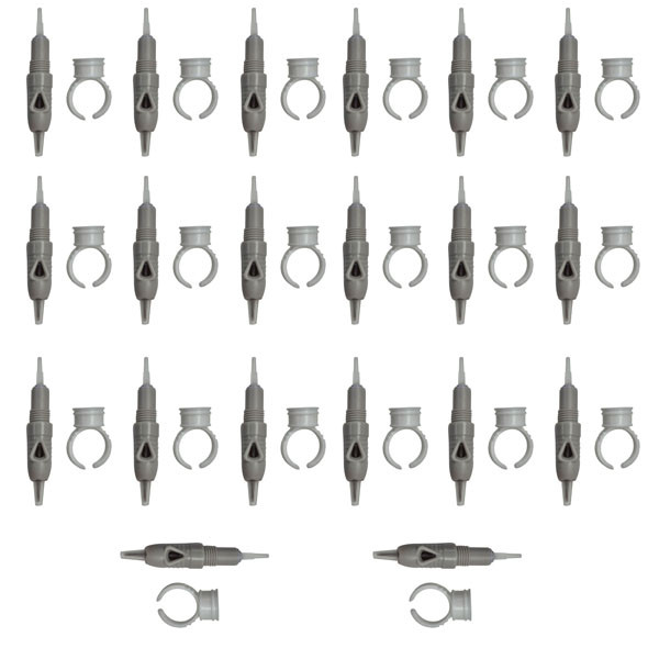 کارتریج میکرونیدلینگ مدل FLAT NEEDLE 5 به همراه تشتک تتو مجموعه 20 عددی