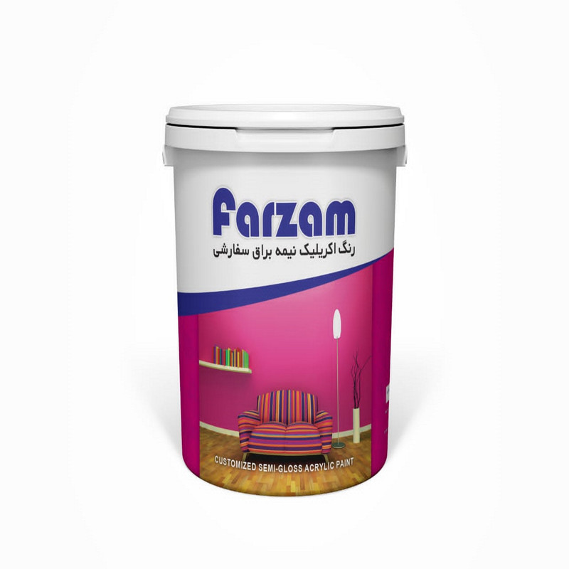 رنگ اکریلیک نیمه براق فرزام کد 530 وزن 1 کیلوگرم