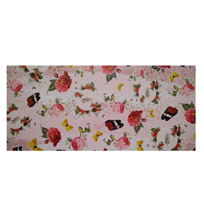 کاغذ کادو مدل گل و شاپرک سایز 50×70 سانتی متر بسته 5 عددی