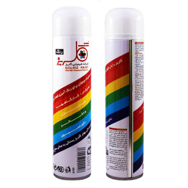 اسپری رنگ سفید براق گلریز مدل 300 میلی لیتر بسته 2 عددی