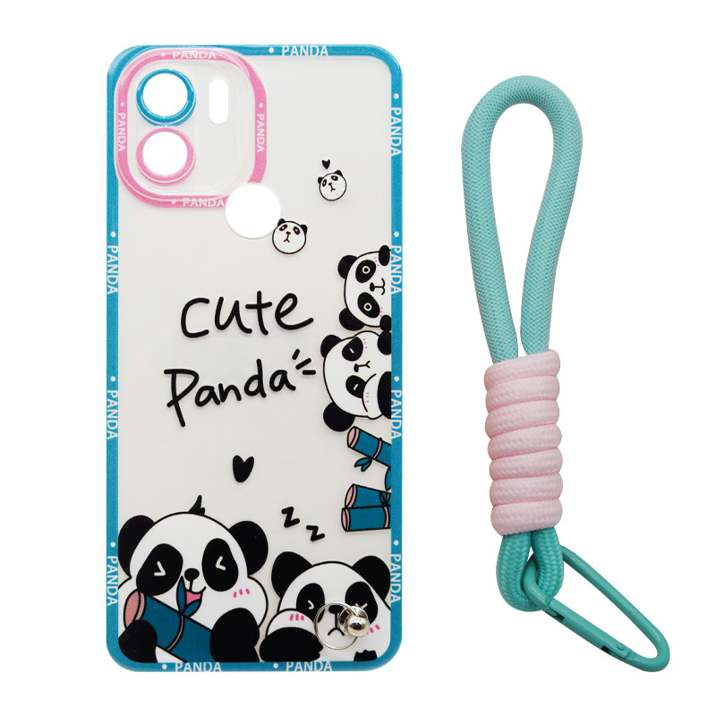 کاور مدل Cute Panda مناسب برای گوشی موبایل شیائومی Redmi A1 Plus / A2 Plus به همراه بند آویز