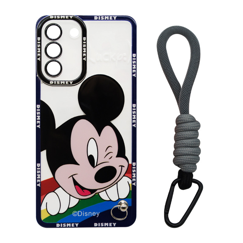 کاور مدل Mickey Mouse مناسب برای گوشی موبایل سامسونگ Galaxy S21 FE به همراه بند آویز