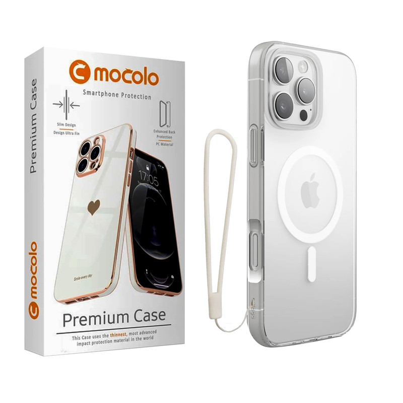 کاور موکولو مدل Clear Magsafe Strap مناسب برای گوشی موبایل اپل iPhone 15 Pro Max به همراه بند آویز