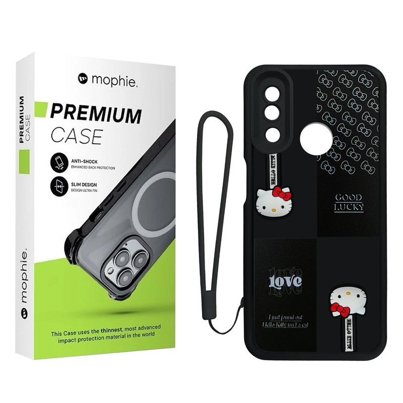 کاور موفی مدل Silicone Puffer Hello Kitty Strap مناسب برای گوشی موبایل هوآوی Y6 Prime 2019 به همراه بند
