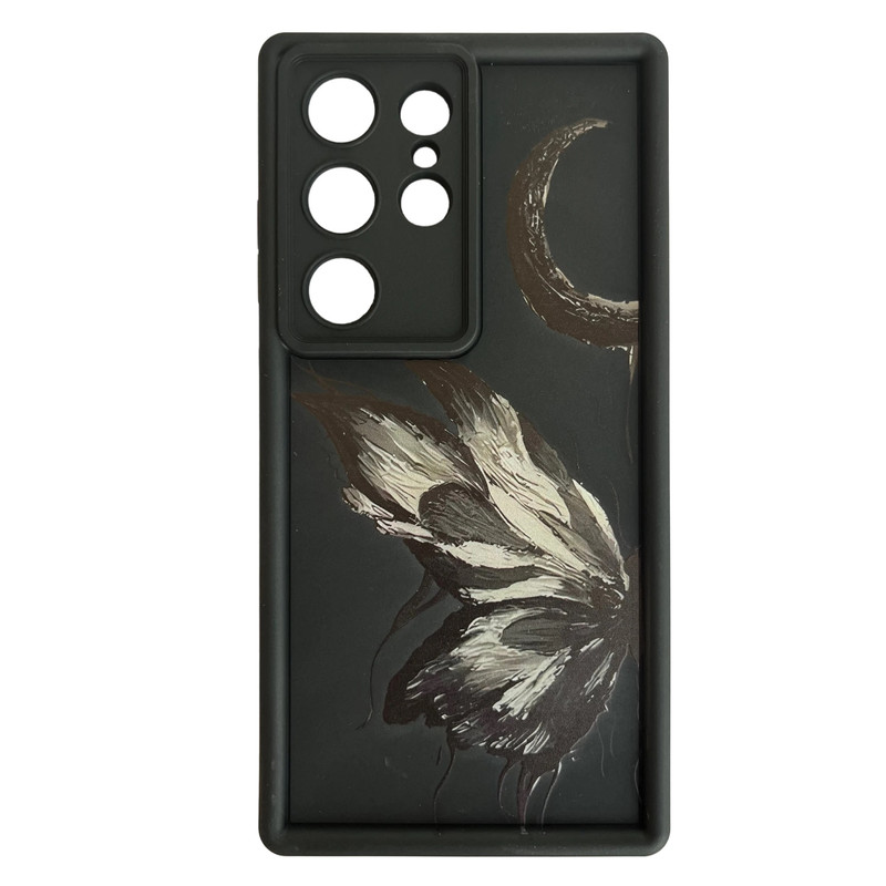 کاور مدل فانتزی طرح پروانه و ماه مناسب برای گوشی موبایل سامسونگ Galaxy S24 Ultra