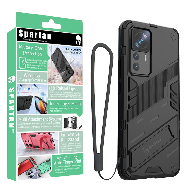 کاور اسپارتان مدل Bibercas Strap مناسب برای گوشی موبایل شیائومی Mi 12T / Mi 12T Pro به همراه بند
