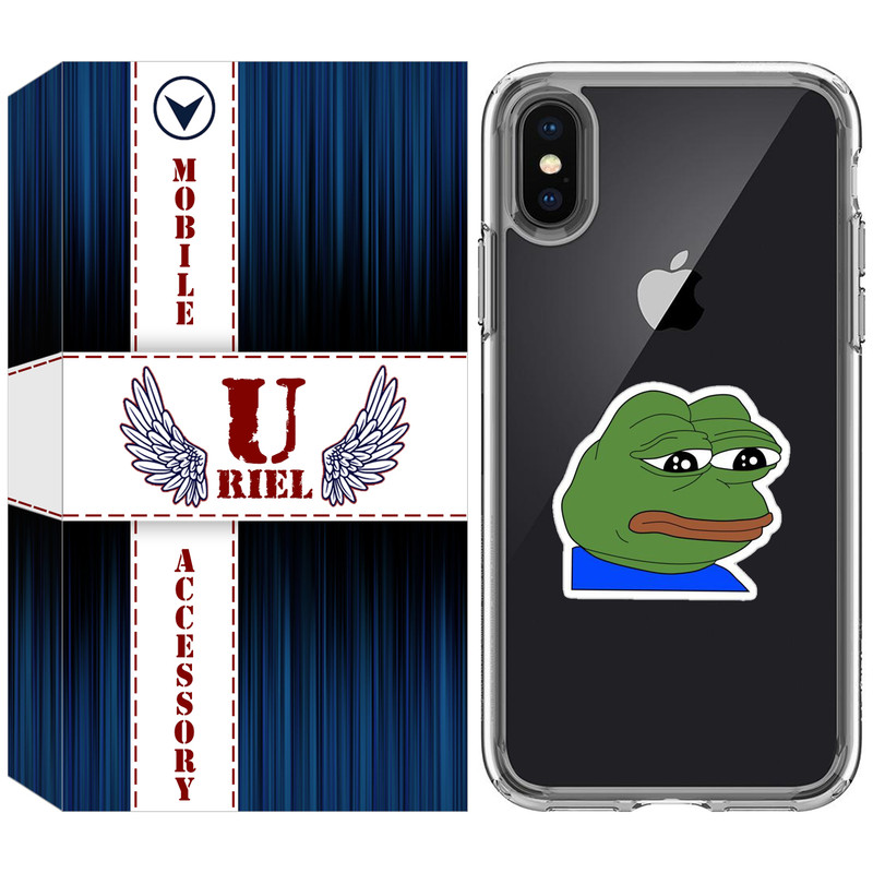کاور یوریل مدل Clear کد 86 طرح قورباغه غمگین مناسب برای گوشی موبایل اپل iPhone X / XS