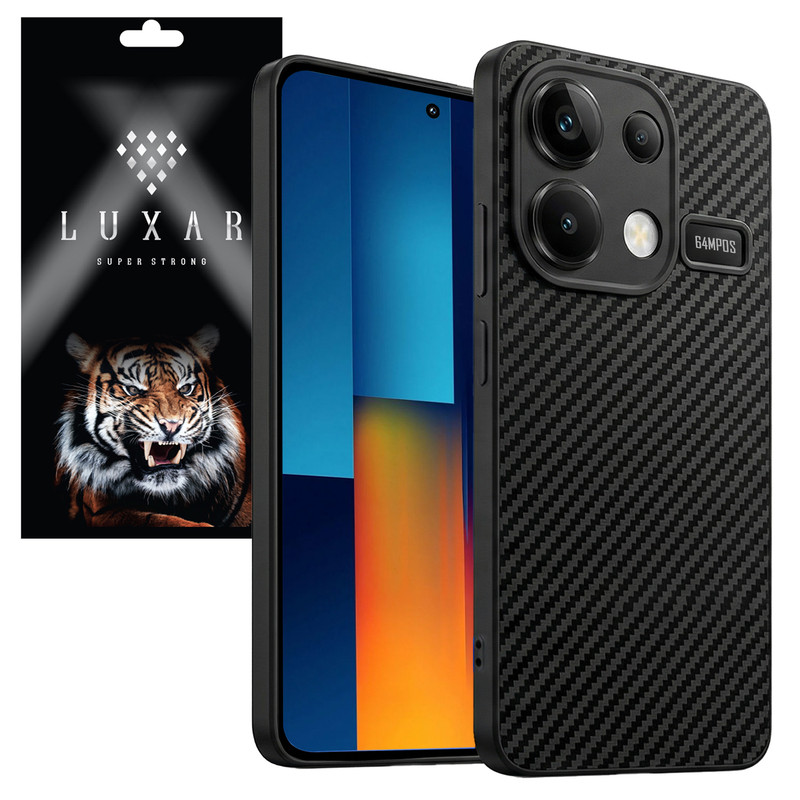 کاور لوکسار مدل pocom6pro _Carbon Line مناسب برای گوشی موبایل شیائومی Redmi Note 13 4G / Poco M6 Pro 4G