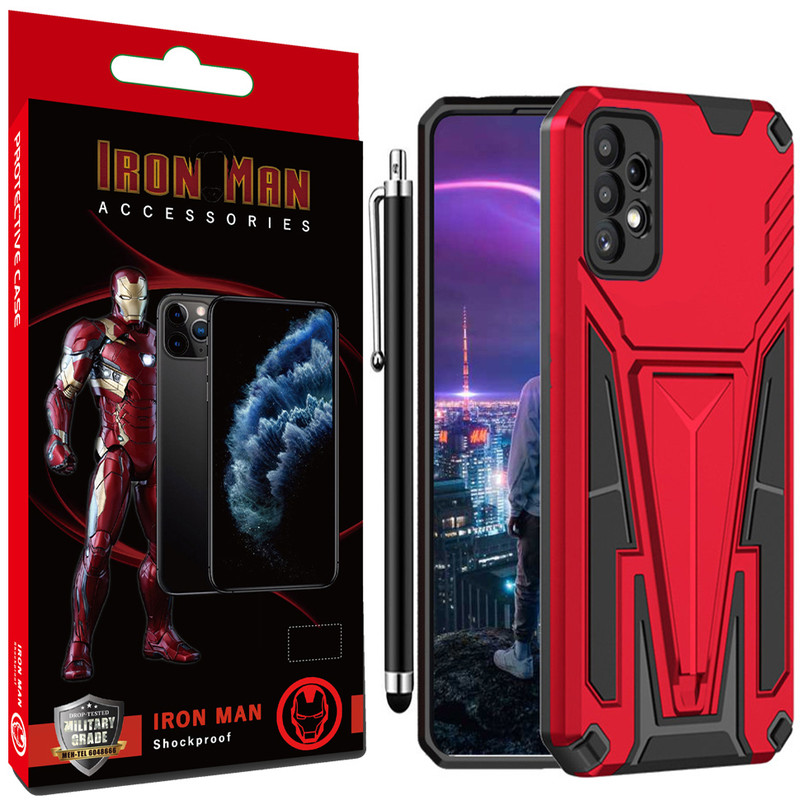 کاور آیرون من مدل SpiderMan مناسب برای گوشی موبایل سامسونگ GALAXY A23 4G/5G به همراه قلم لمسی