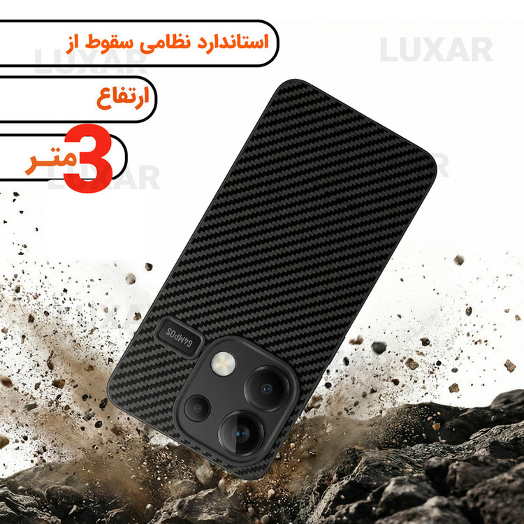 کاور لوکسار مدل pocom6pro _Carbon Line مناسب برای گوشی موبایل شیائومی Poco M6 Pro 4G