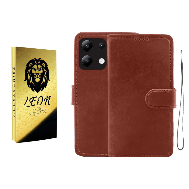 کیف کلاسوری لئون مدل Oro مناسب برای گوشی موبایل شیائومی Redmi Note 13 Pro 5G به همراه بند آویز