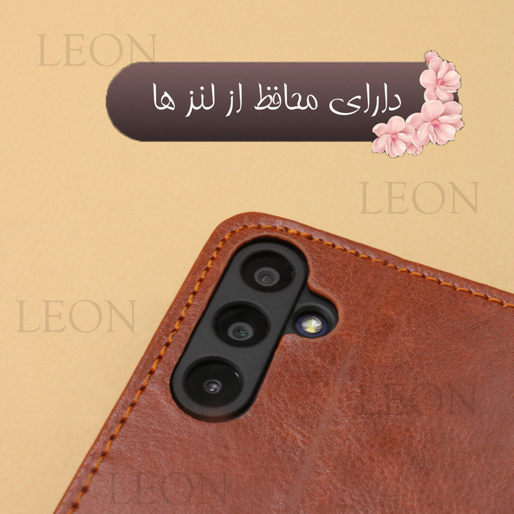 کیف کلاسوری لئون مدل Kif_Oro مناسب برای گوشی موبایل سامسونگ Galaxy A22 4G به همراه بند آویز
