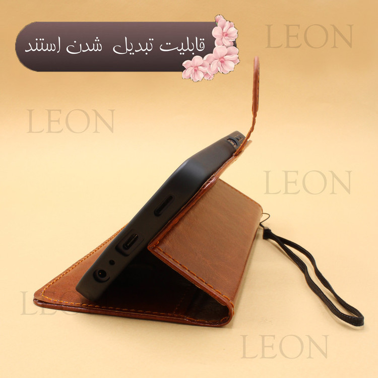 کیف کلاسوری لئون مدل Kif_Oro مناسب برای گوشی موبایل سامسونگ Galaxy A22 4G به همراه بند آویز