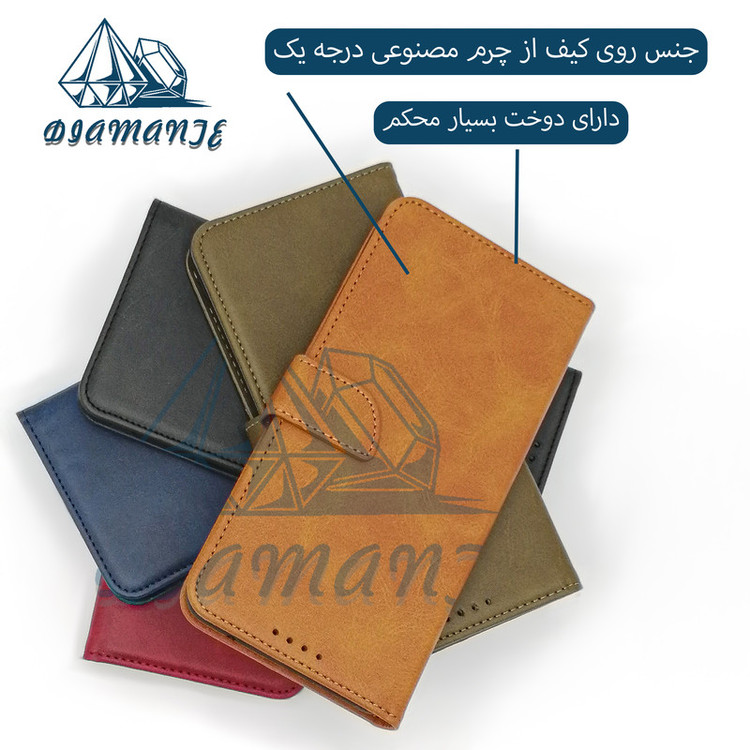 کیف کلاسوری دیامانته مدل Borsa Navy مناسب برای گوشی موبایل شیائومی Redmi Note 9 S / Redmi Note9 Pro