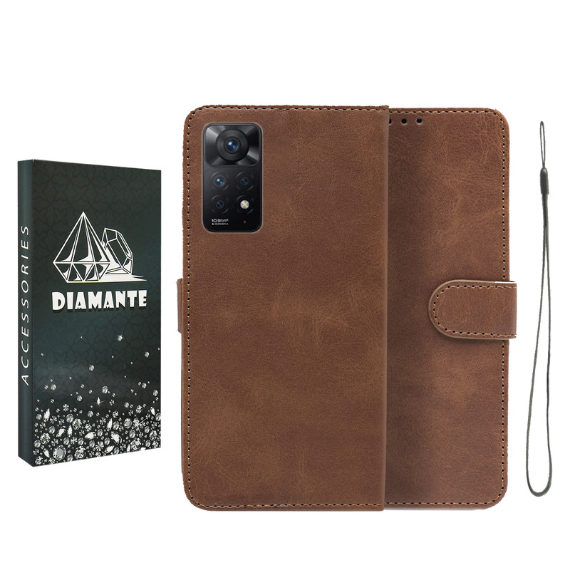 کیف کلاسوری دیامانته مدل Bandaviz Bk مناسب برای گوشی موبایل شیائومی Redmi Note 11 Pro Plus به همراه بند آویز