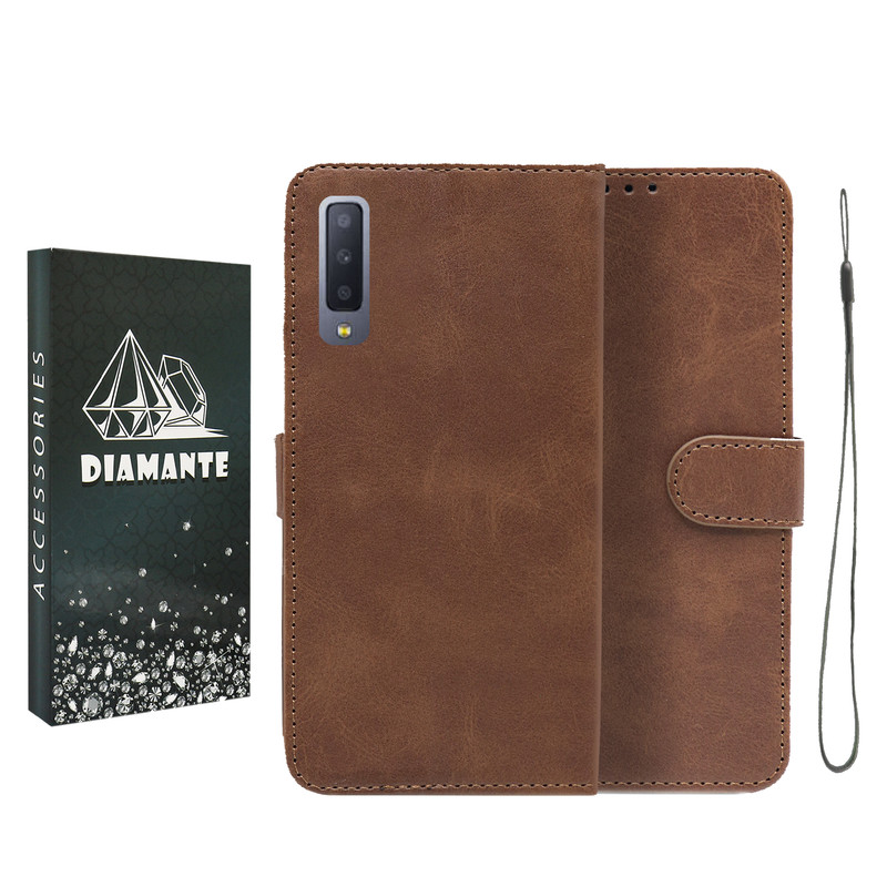 کیف کلاسوری دیامانته مدل Bandaviz Bk مناسب برای گوشی موبایل سامسونگ Galaxy A750 / A7 2018 به همراه بند آویز