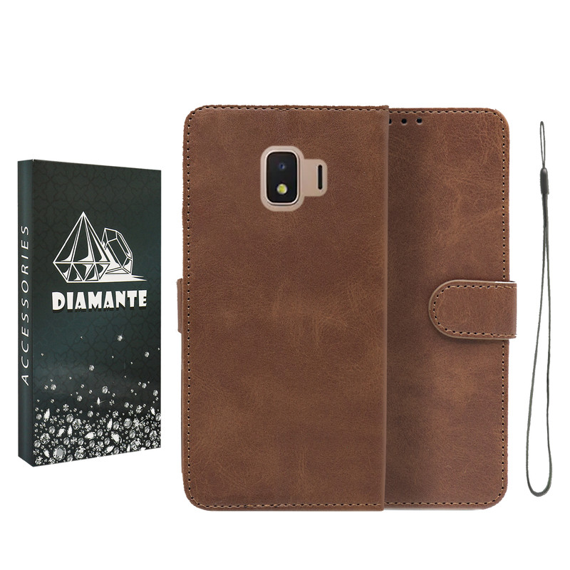 کیف کلاسوری دیامانته مدل Bandaviz Bk مناسب برای گوشی موبایل سامسونگ Galaxy J2 Core به همراه بند آویز