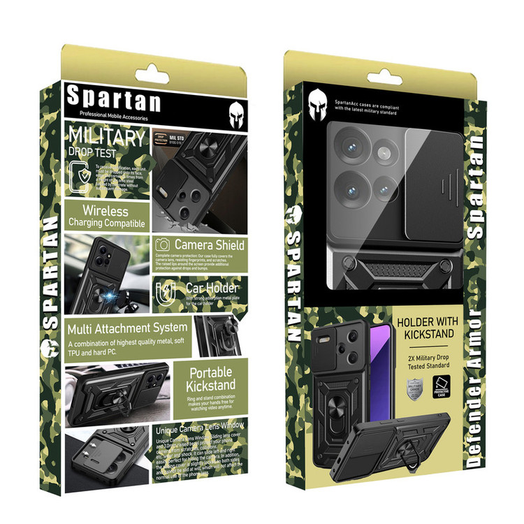 کاور اسپارتان مدل Defender Armor Strap مناسب برای گوشی موبایل موتورولا Moto Edge 50 5G به همراه بند
