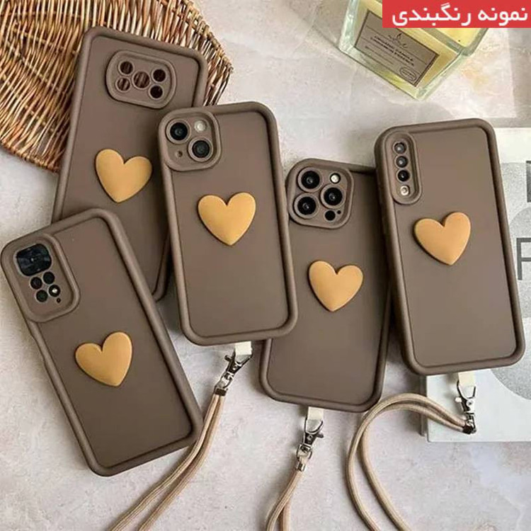 کاور عمو قاب مدل سیلیکونی سولید طرح قلب مناسب برای گوشی موبایل اپل iPhone 12