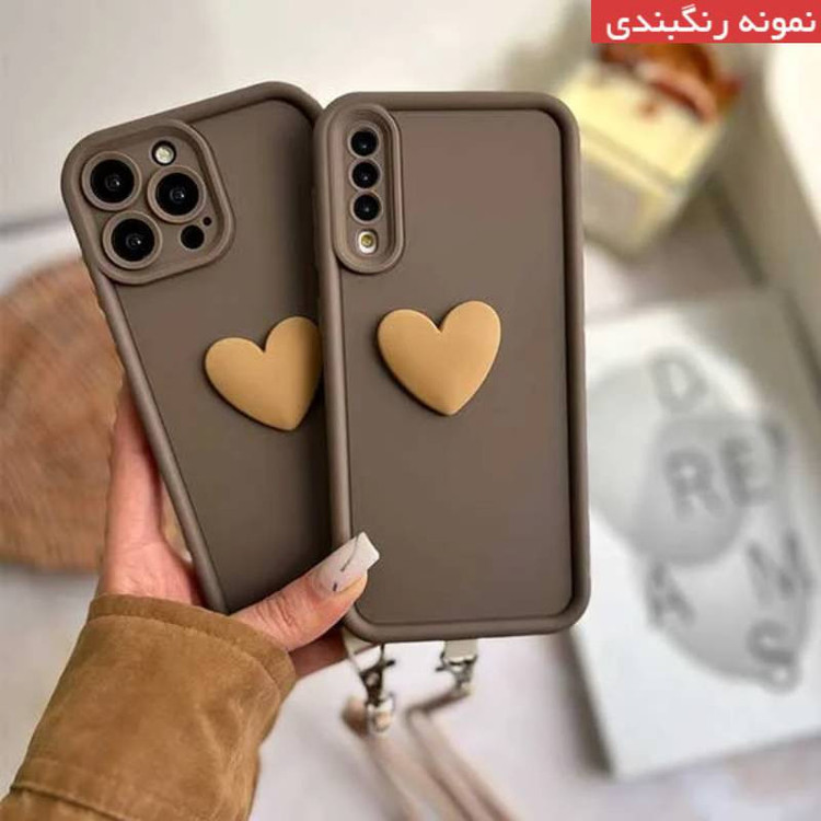 کاور عمو قاب مدل سیلیکونی سولید طرح قلب مناسب برای گوشی موبایل اپل iPhone 12