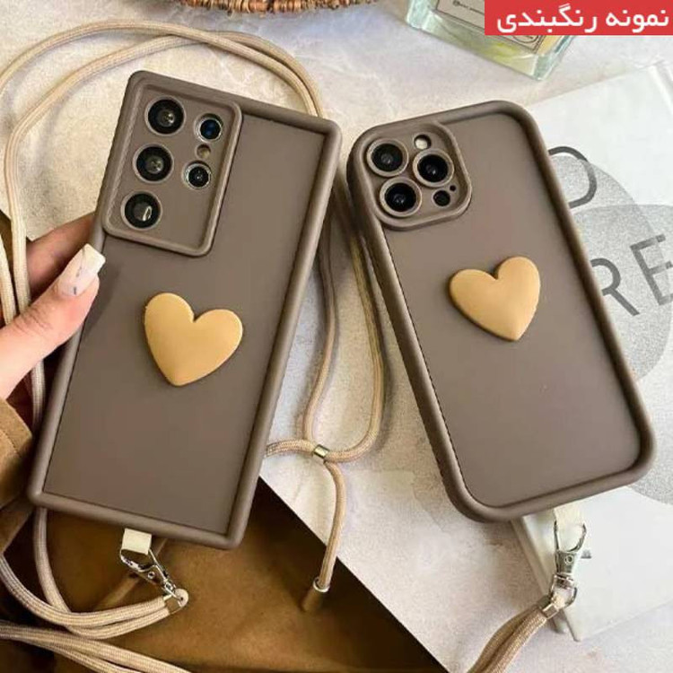 کاور عمو قاب مدل سیلیکونی سولید طرح قلب مناسب برای گوشی موبایل اپل iPhone 12