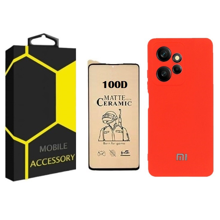کاور مدل silicon مناسب برای گوشی موبایل شیائومی Redmi Note 12 4G به همراه محافظ صفحه نمایش