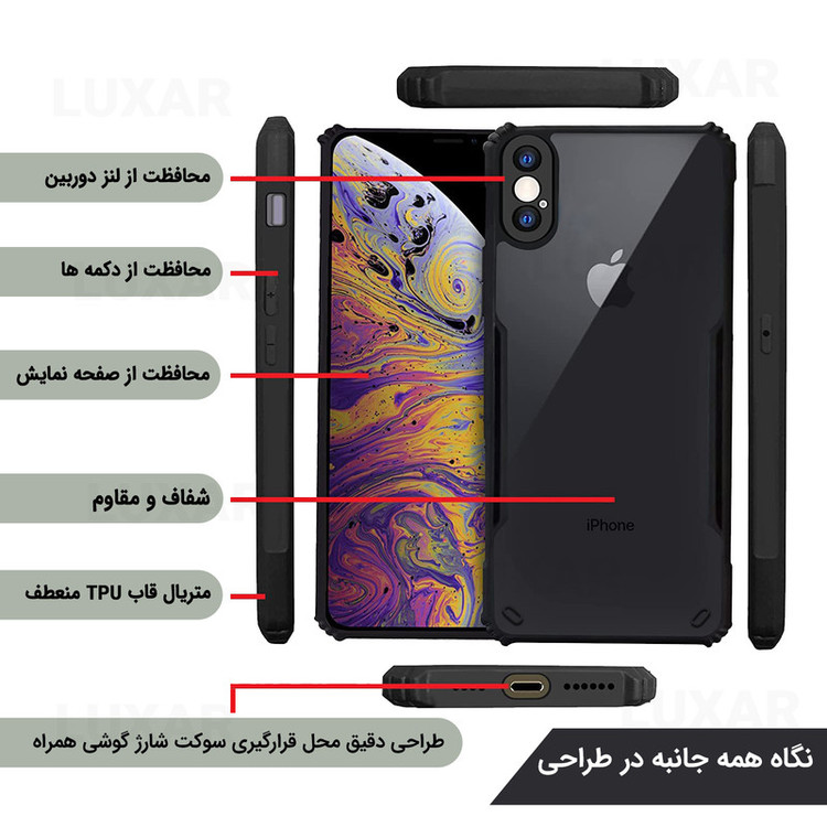 کاور لوکسار مدل ipX -Vetra مناسب برای گوشی موبایل اپل iPhone X / XS