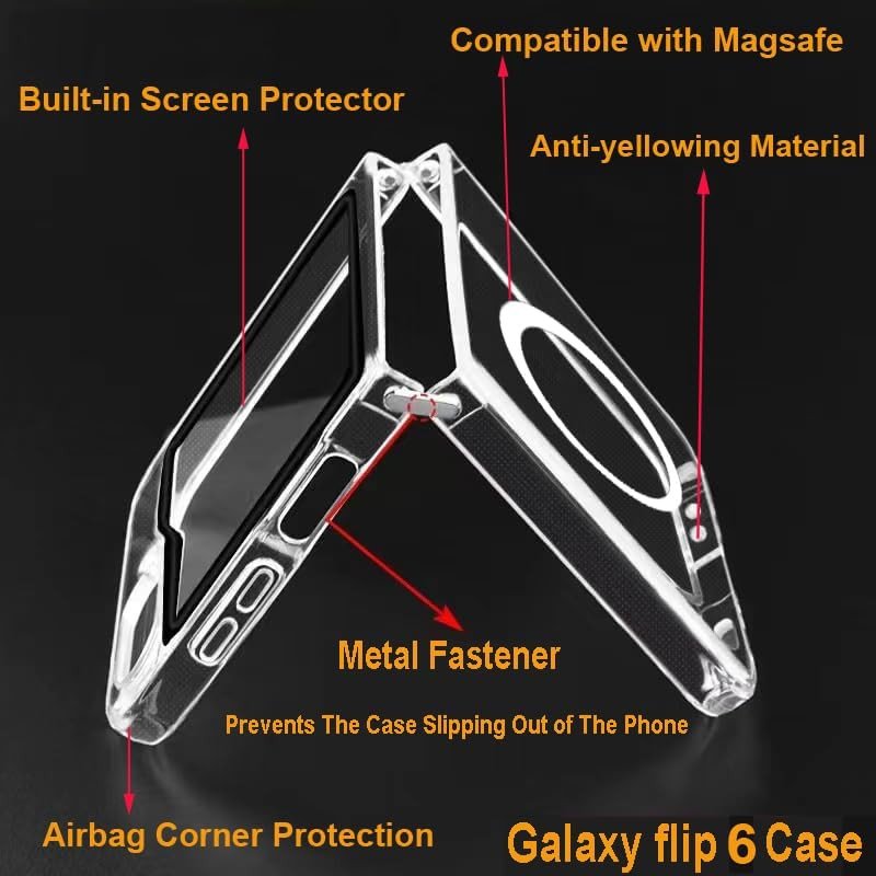 کاور گوف مدل Clear Magnetic مناسب برای گوشی موبایل سامسونگ Galaxy Z Flip 6