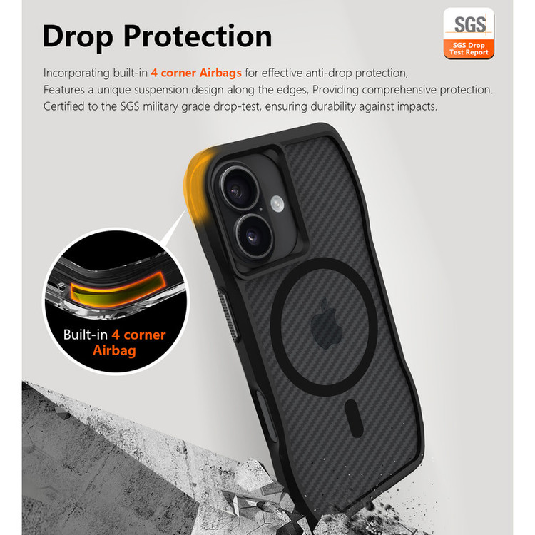 کاور سامورایی مدل Octagon Carbon مناسب برای گوشی موبایل اپل iPhone 16