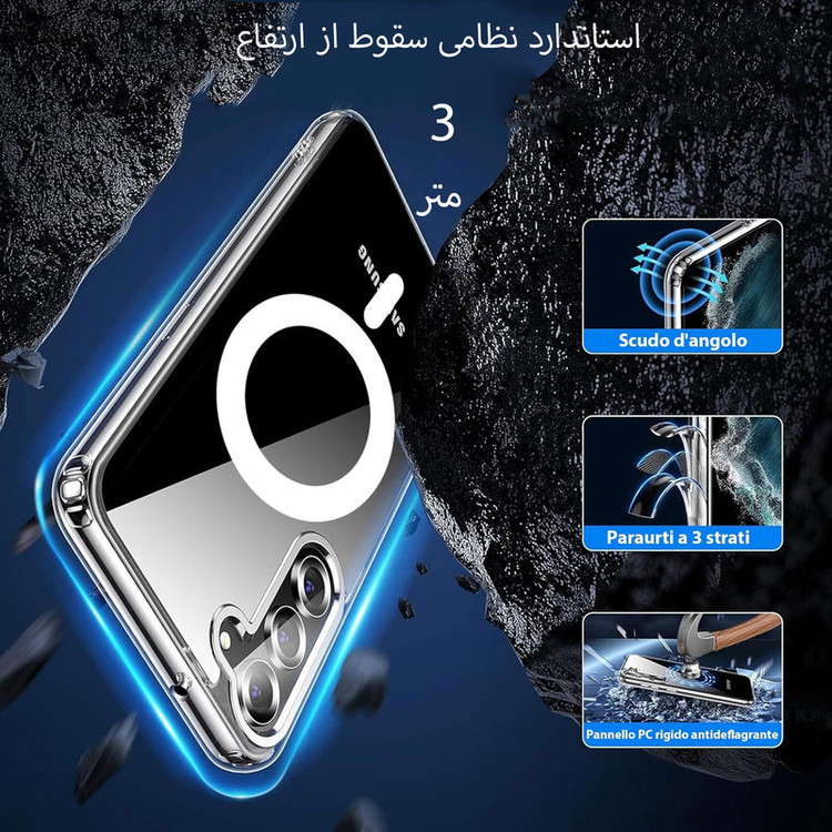 کاور بادی قاب مدل Magsafe-S25FE طرح مگ سیف مناسب برای گوشی موبایل سامسونگ Galaxy S25 FE