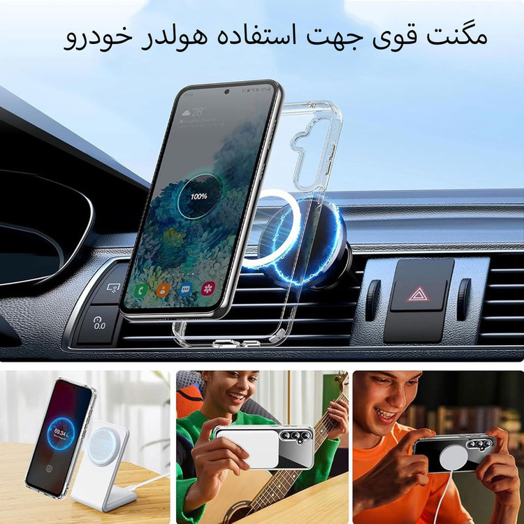 کاور بادی قاب مدل Magsafe-S25FE طرح مگ سیف مناسب برای گوشی موبایل سامسونگ Galaxy S25 FE