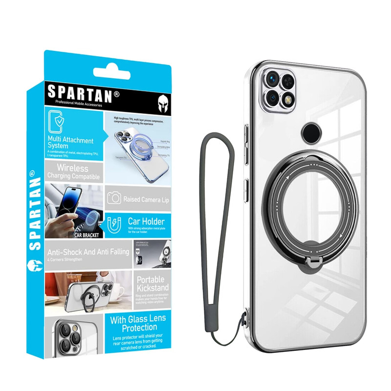 کاور اسپارتان مدل Ring Stand Strap مناسب برای گوشی موبایل شیائومی Redmi 10C / Poco C40 به همراه بندآویز