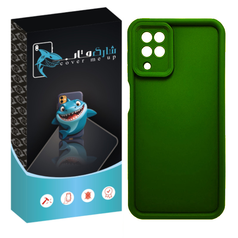 کاور شارک قاب مدل سیلیکونی سولید مناسب برای گوشی موبایل سامسونگ Galaxy A12