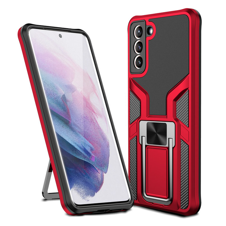 کاور آیرون من مدل King Stand مناسب برای گوشی موبایل سامسونگ GALAXY S22 به همراه قلم لمسی