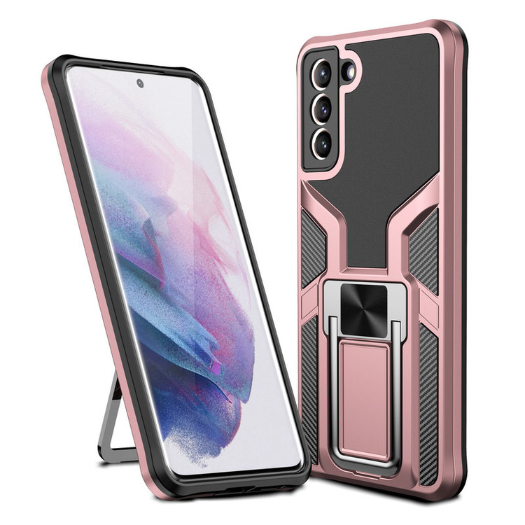 کاور آیرون من مدل King Stand مناسب برای گوشی موبایل سامسونگ GALAXY S22 به همراه قلم لمسی