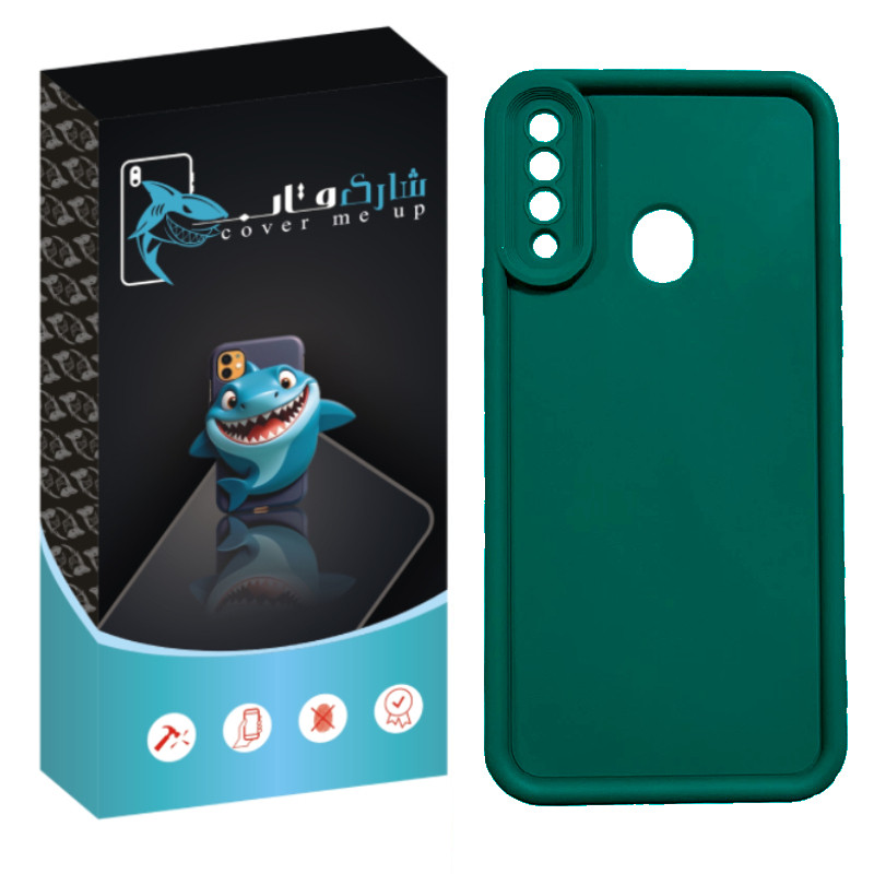کاور شارک قاب مدل سیلیکونی سولید مناسب برای گوشی موبایل سامسونگ Galaxy A20s