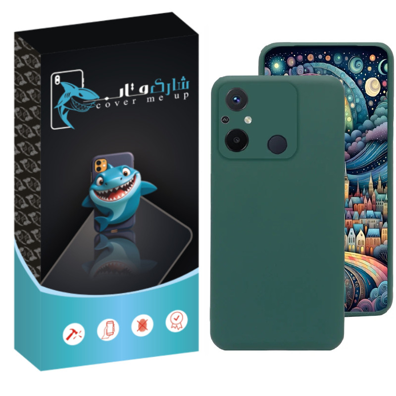 کاور شارک قاب مدل سیلیکونی مناسب برای گوشی موبایل شیائومی Redmi 12C / Poco C55